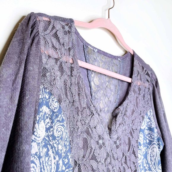 ⚡️SOLD⚡️ california moonrise boho swing hem patchwork top - size small - Picture 8 of 8